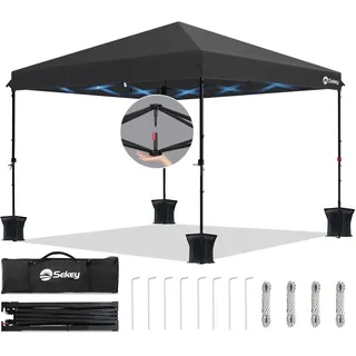 Sekey Faltpavillon 3 x 3 m Schwarz