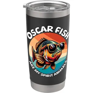 Pfauenaugenbuntbarsch Spirit Animal Oscar Buntbarsch Doppelwandiger Edelstahl-Thermobecher