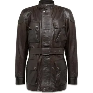 Belstaff Trialmaster Motorrad Lederjacke, schwarz/braun, S