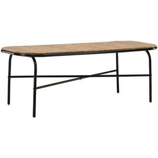VCM Gartentisch 200 x 90 x 75 cm Schwarz/Akazie