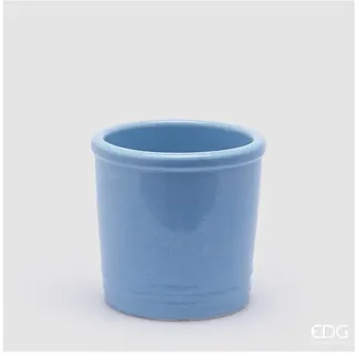 Edg , Vase Glaze Zylinder aus Keramik, Hellblau, Vasen Pflanzbehälter