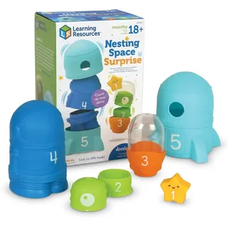 Learning Resources Verschachtelte Weltraum-Überraschung, ab 18 Monate, Vorschul-Lernaktivitäten, Kleinkind-Lernspielzeug, Montessori-Spielzeug, Schachtelspielzeug