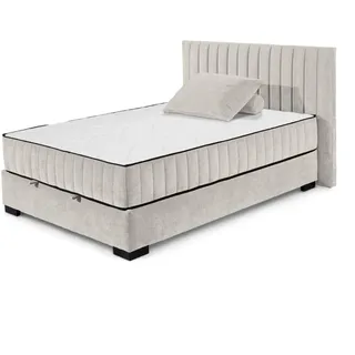 ed exciting design Boxbett »Nagol« mit Bettkasten, mit Wendematratze erhältlich in verschiedenen Breiten, beige