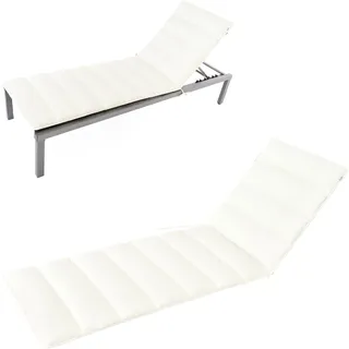 HAVE A SEAT Living - Auflage Gartenliege Flair | 190x60 cm - Weiche Universal Sonnenliege Auflage Dünn - Komfortabel, Wetterfest, Waschbar bis 95° C - Made in Germany (190x60 cm, Weiß)