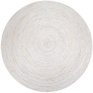 Paco Home Teppich »Viborg 595«, rund, 13 mm Höhe, Jute, Boho, Handgefertigter Natur-Teppich, weiß