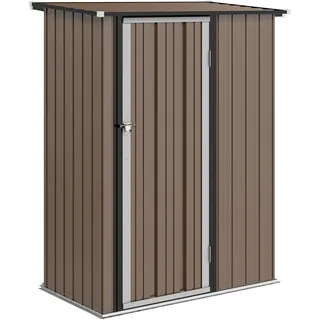 Outsunny Gerätehaus Pultdach 1,42 x 0,84 m Braun