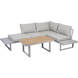Greemotion Lounge-Set Aruba aus Aluminium für 4 Personen, 3-teilig, Grau Mittel