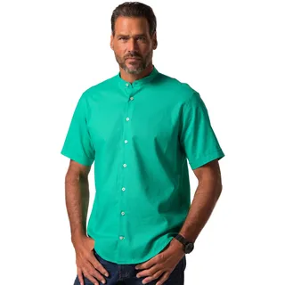 JP 1880 Herren große Größen Übergrößen Menswear L-8XL Hemd, Halbarm, Leinenmix, Stehkragen, Modern Fit