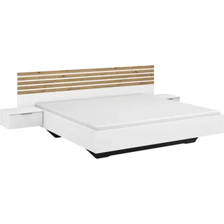 rauch Bettanlage »Doppelbett Futonbett LAMELLA in schwebender Optik« Bett 160x200 oder 180x200 cm, mit eleganter Lamellenabsetzung und 2 Hängenachttische MADE IN GERMANY