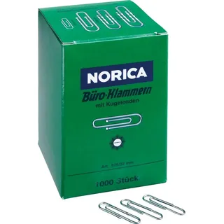 Norica Büroklammern silber verzinkt, 1000