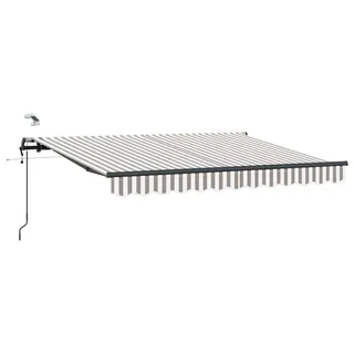 vidaXL Markisenstoff Hellgrau und Weiß 400 x 350 cm Polyester - Hellgrau
