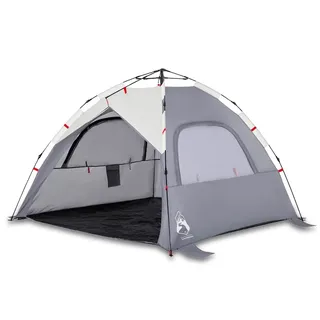 vidaXL Strandzelt 3 Personen Grau Quick Release Wasserdicht - Grau