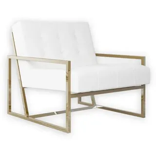 S-Style Möbel Loungesessel Duban Weiß Bouclé-Stoff , Textil , Echtholz,Buche, Birke , Füllung: Polyetherschaumkern,Polyetherschaumkern , 84x81x89 cm , Blauer Engel, FSC Mix, Oeko-Tex®, Hergestellt in Europa , Wohnzimmer, Sessel, Polstersessel