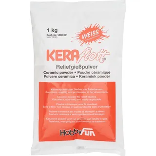 HobbyFun 1000001 Keramikpulver, Keramik Gießpulver, Weiß, 1 kg (1er Pack), 1000 Gramm