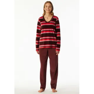SCHIESSER Schlafanzug »Comfort Nightwear« 2 tlg. Baumwollmischung, V-Ausschnitt, langärmelig, Velour-Qualität