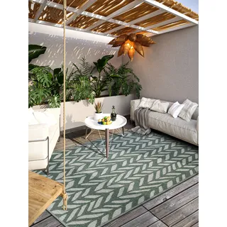 Villeroy & Boch Outdoorteppich »Georgette« rechteckig 4 mm Höhe In-& Outdoor, Flachgewebe, wetterfest, Terrasse, Balkon, modern, Trend, grün