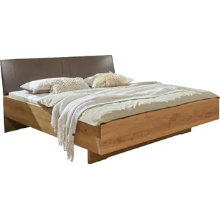 Wiemann Futonbett »Cordoba« Absetzungen in Riffholz Polsterkopfteil in Kunstleder mocca, beige