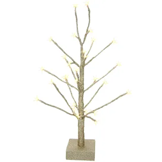 Dekobaum I.GE.A. "Künstlicher Weihnachtsbaum, Weihnachtsdeko, Kunstbaum", gold (champagnerfarben), H:65cm Ø:30cm, Kunststoff, Dekofiguren, Dekobaum, mit Glitzer und LED Beleuchtung, champagnerfarben, Höhe 65 cm