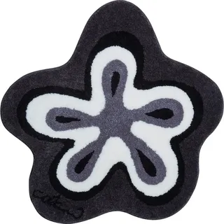 Grund Badteppich , Anthrazit , Textil , Blume , rund , Oeko-Tex® Standard 100, Made in Europe , rutschfest , Heimtextilien, Badtextilien, Badematten