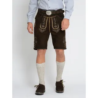 Trachtenhose JCC "Trachtenhose 31023118", Herren, Gr. 60, EURO, braun (schwarz braun), Obermaterial: 100% Ziegenveloursleder GOVL., Hosen Trachtenhose