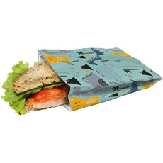 NERTHUS FIH 884 Sandwichbeutel, wiederverwendbar, Dinosaurier, umweltfreundlich, anpassbar, leicht zu reinigen und maschinenwaschbar
