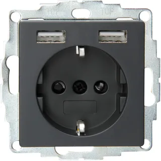Kopp Schuko-Steckdose Unterputz anthrazit 2 St.