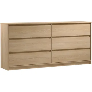 AX LIVING Schlafzimmer Kommode „Mormanno K6S“ – 181 cm, Eiche Cremona - Braun