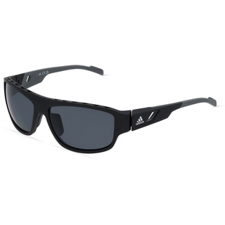 Adidas SP0045 Herren-Sonnenbrille Vollrand Eckig Kunststoff-Gestell, schwarz