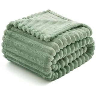 MIULEE Kuscheldecke Fleecedecke Matcha Grün Mikrofaser Decke 1er 125x150cm