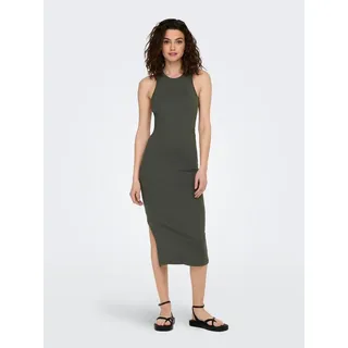 Only Figurbetontes Bodycon-Kleid Geripptes Midi Dress Ärmellos Farben:Olive, Größe:XL