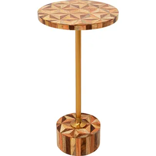 Kare Beistelltisch Dunkelbraun Braun, Gold Metall, Kunststoff, rund 25x50x25 cm