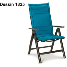 Bild von BEST Soft-Line Stuhlauflage Hochlehner, v. Dessins, Polyester/Baumwolle, 120 x 50 x 4 cm 1825 - blau