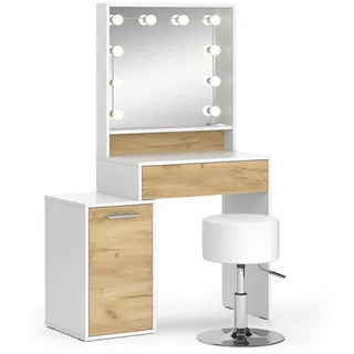 Vicco Schminktisch Altea, 95 cm mit LED Beleuchtung und Hocker