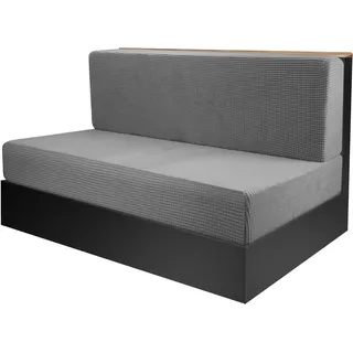 GIONAR 2 Stück Camper Kissenbezüge (1 Set),Hellgrau RV-Sitzbezüge,Wohnmobil-Sitzbezüge für Anhänger,Sofa-Sitzkissenbezüge,Sofakissen-Bezüge Stretch für Reisemobilsitz,Camper Kissen Schonbezüge