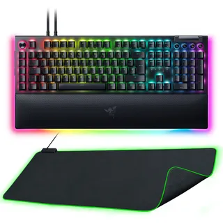Razer BlackWidow V4 Pro (Green Switch) - German Layout + Goliathus Extended Chroma