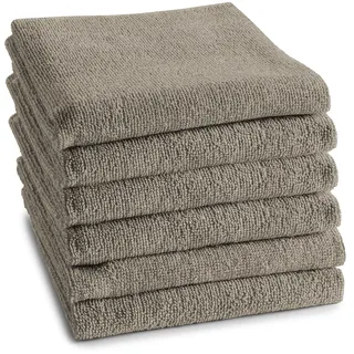 Geschirrtuch DDDDD "Küchenhandtuch Logo, aus 100% Baumwolle, 50x55 cm", grau (taupe), B:50cm L:55cm, 100% Baumwolle, Geschirrtücher, Geschirrtuch, Küchentuch aus weicher Frottee, sehr saugstark und langlebig