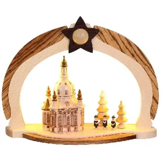 Schwibbogen LED Kurrende mit Frauenkirche elektrisch BxH 30x24cm NEU