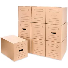 Only Boxes, AMA600, Packung mit 10 Kartons, Aufbewahrungsboxen, mit Griffen für einfache Handhabung, Maße 50 x 30 x 30 cm, Karton-Doppelkanal, sehr robust, 100% umweltfreundlich