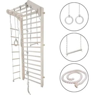Sprossenwand aus Holz Kinder Sport Kinderzimmer | Kletterwand Kinder | Spielplatz - Weiß