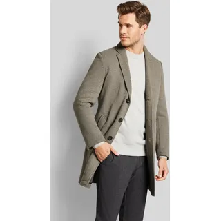 Wollmantel BUGATTI, Herren, Gr. 60, grau (taupe), 49% Polyester, 40% Wolle, 11% Viskose, unifarben, slim fit, normaler Saum, Mäntel Wollmantel, mit feiner Struktur