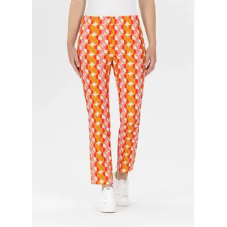 7/8-Hose STEHMANN, Damen, Gr. 34, N-Gr, rot (lipstick,2024), Obermaterial: 88% Polyester, 12% Elasthan, gemustert, slim fit 7/8-Länge, Hosen 7/8-Hose, mit breitem Muster