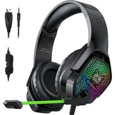 Mozo X3-Kopfhörer sind schwarz (Kabelgebunden), Gaming Headset, Schwarz