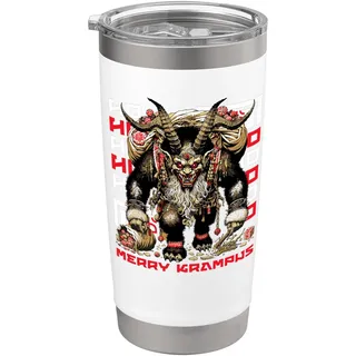 Japanische Kaiju Krampus Nacht gruselig Weihnachten Krampusnacht Doppelwandiger Edelstahl-Thermobecher