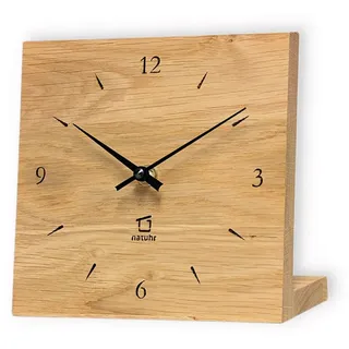Natuhr Tischuhr Knick massive Eiche geölt Holz Zifferblatt