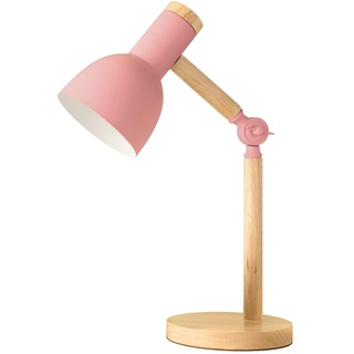 himmel Tischlampe,Einstellbare Holz Tischlampe,Kinder Schreibtischlampe für Schlafzimmer,Wohnzimmer,E27 Sockel Lesen neben Lampe (Rosa)