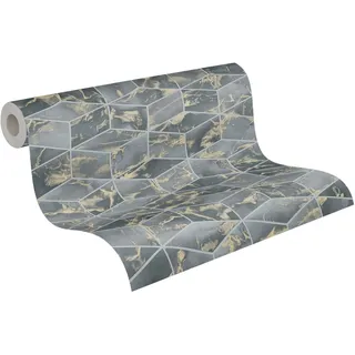 A.S. Création Metropolitan Stories II Vliestapete Grafik Marmor Fliesen grau-gold FSC®