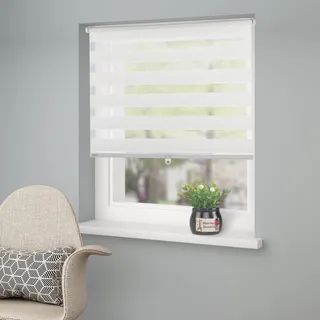 Doppelrollo OTTO HOME "Jan" Gr. 8, beige (creme), B:95cm H:130cm, Polyester, Rollos, Doppelrollo, Fixmaß, Klemmfix, uni, monochrom, basic, schnurlos, Klemmträger, Topseller