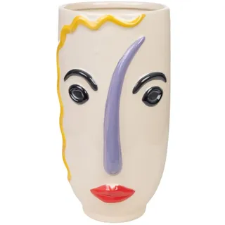 Romimex Vase, Mehrfarbig, Keramik, Gesicht, 16 x 30 x 16 cm