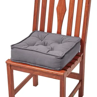 Homescapes Sitzkissen dunkelgrau 40/40/10 cm – Stuhlkissen Baumwolle , Textil , Füllung: Polyester , Quadratisch , 40x10x40 cm , Oeko-Tex® , Heimtextilien, Wohntextilien, Sitzkissen