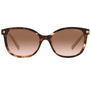 PRADA PR22ZS (07R0A6) quadratische Sonnenbrille aus havannafarbenem Acetat mit braunen Gläsern